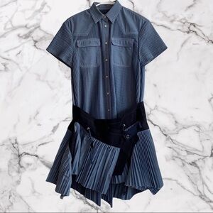 New SACAI pleated wrap light weight denim dress